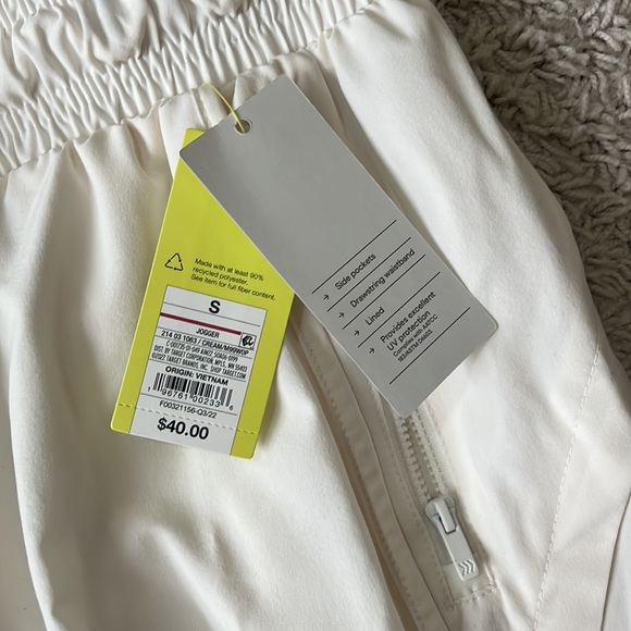 🆕 NWT all in motion off-white mid-rise double-lined joggers Womens size Small - Picture 3 of 9